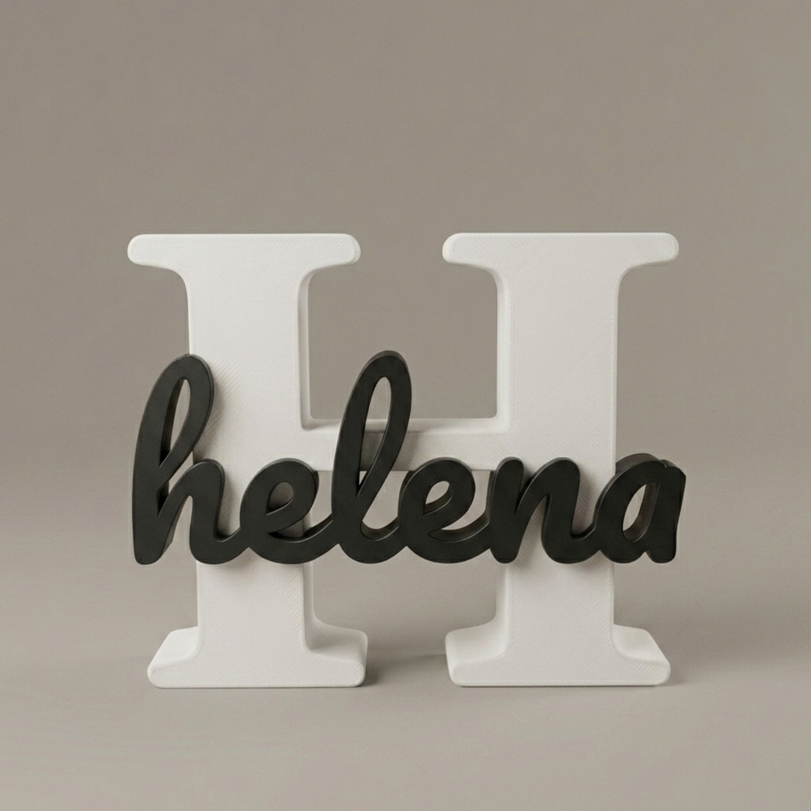 🔤 Letra Decorativa Personalizada com Nome - Impressão 3D Dual-Tone