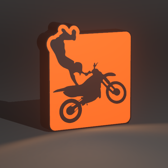 🏁 Luminária Artística - Edição Motocross - Design Exclusivo Personalizável!