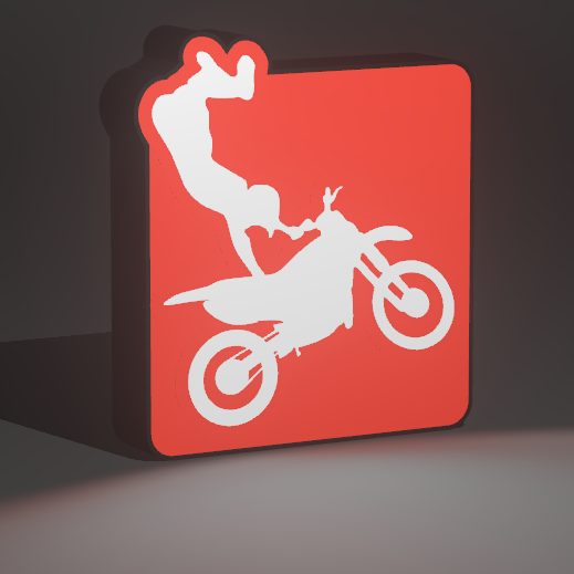 🏁 Luminária Artística - Edição Motocross - Design Exclusivo Personalizável!
