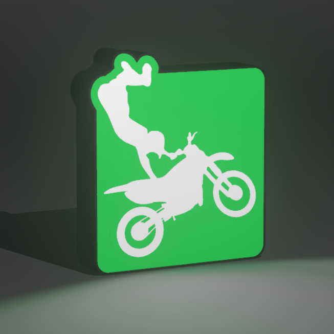 🏁 Luminária Artística - Edição Motocross - Design Exclusivo Personalizável!