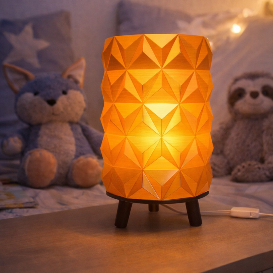 Candeeiro Polígono Gold – Design Geométrico!