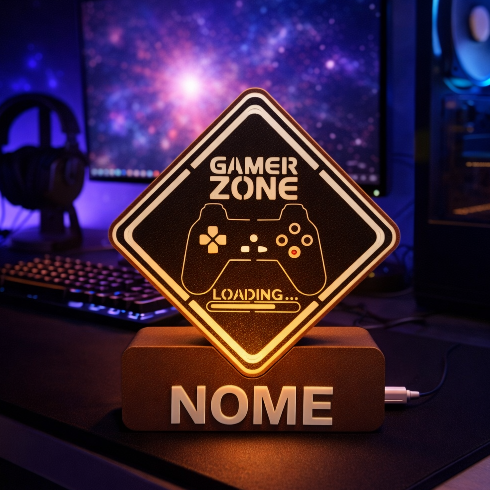 🎮 Gamer Zone – Luminária Premium Personalizável