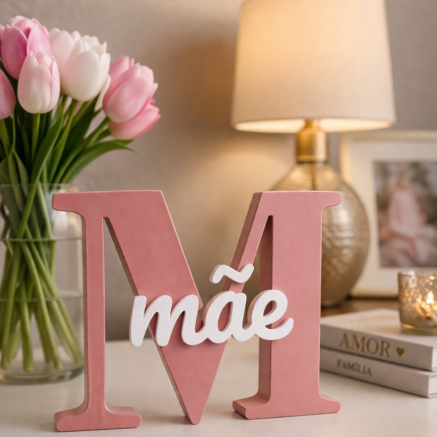 💝 Letra M "Mãe" – O Presente que se Torna uma Recordação Eterna!