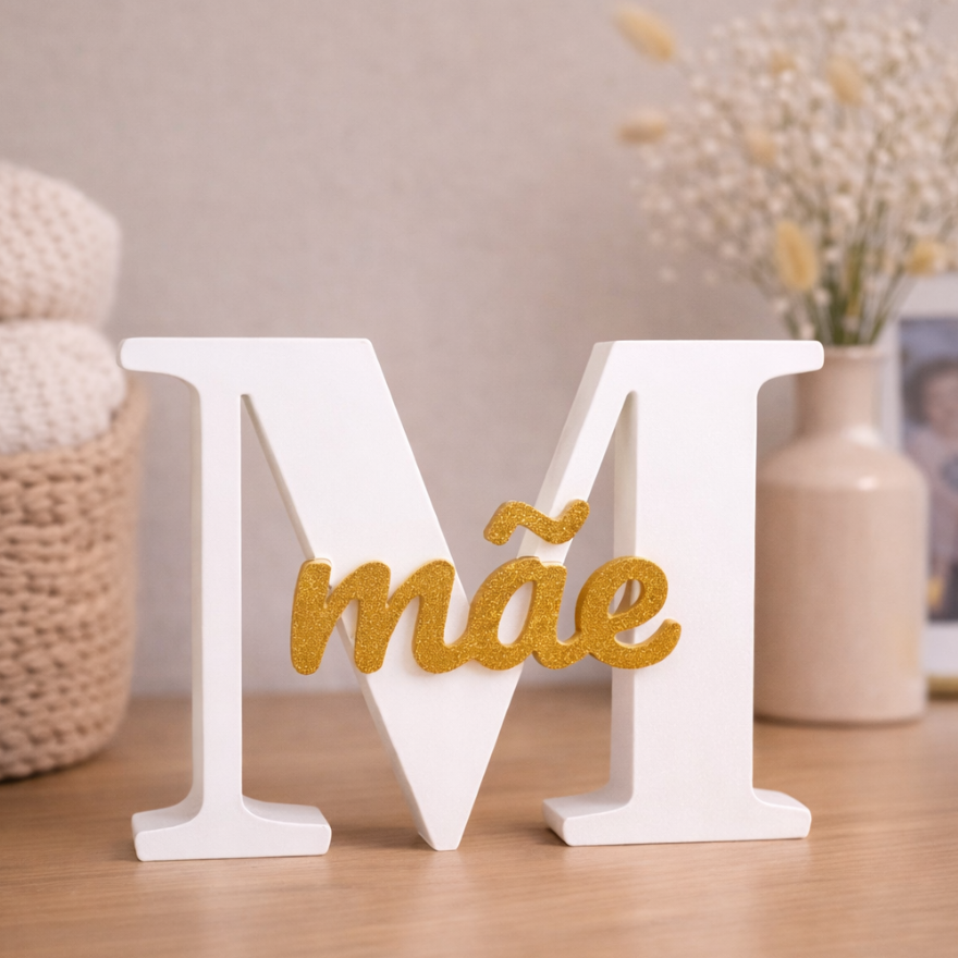 💝 Letra M "Mãe" – O Presente que se Torna uma Recordação Eterna!