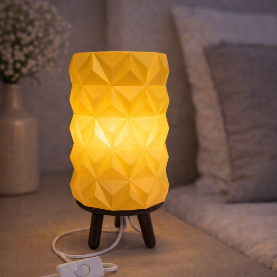 Candeeiro Polígono Gold – Design Geométrico!