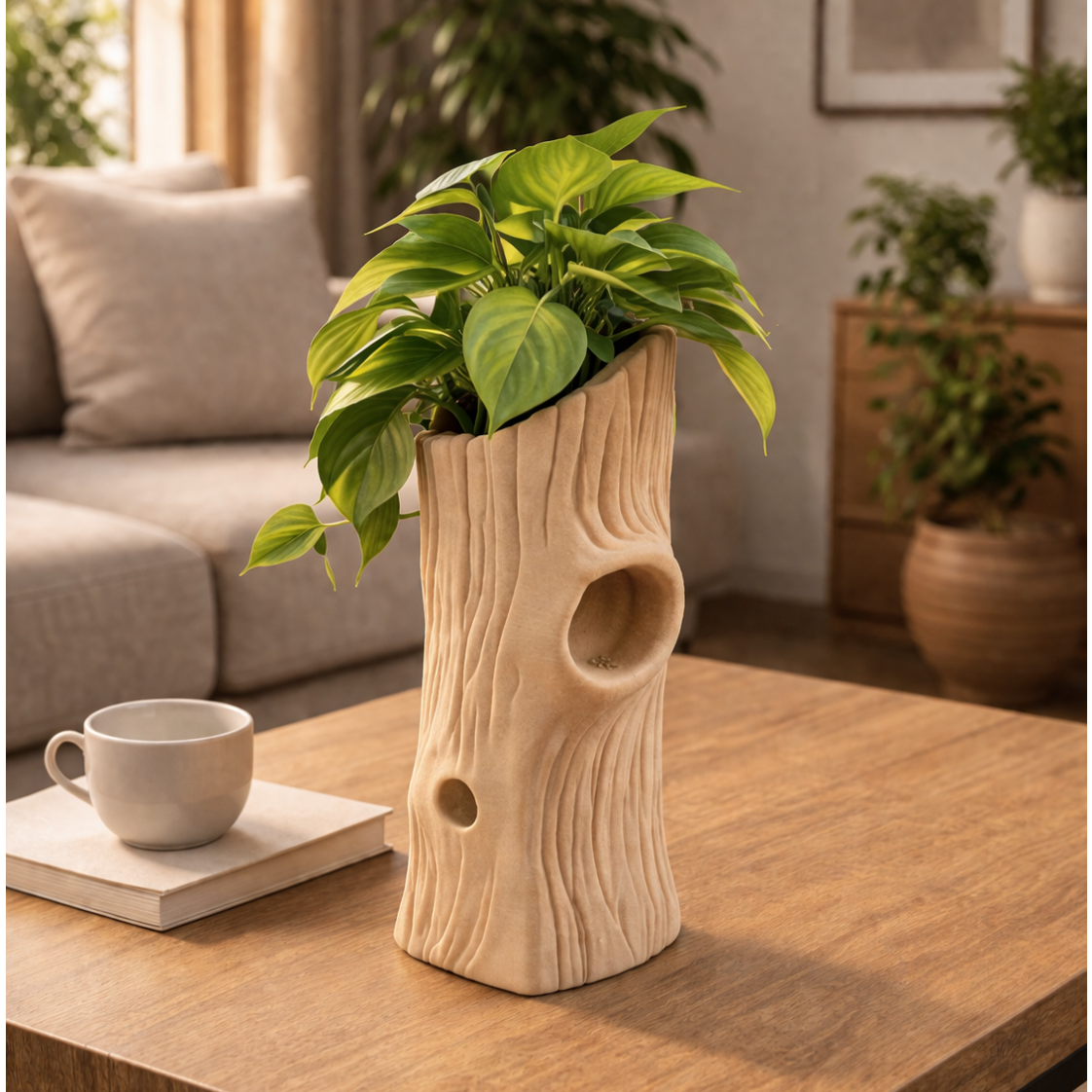 Vaso Decorativo Tronco Orgânico para Plantas | Design Premium Moderno