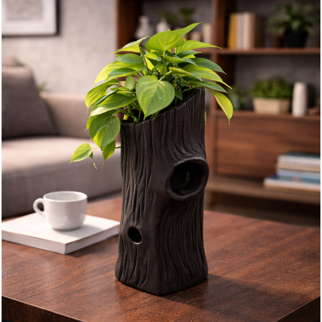 Vaso Decorativo Tronco Orgânico para Plantas | Design Premium Moderno