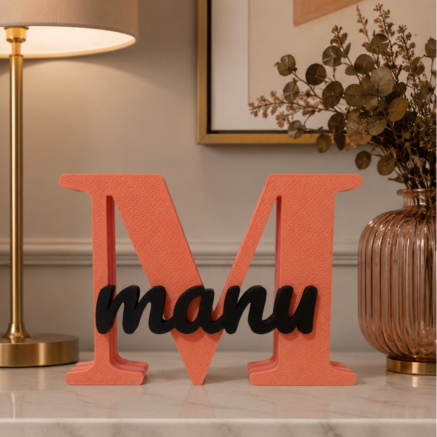🔤 Letra Decorativa Personalizada com Nome - Impressão 3D Dual-Tone