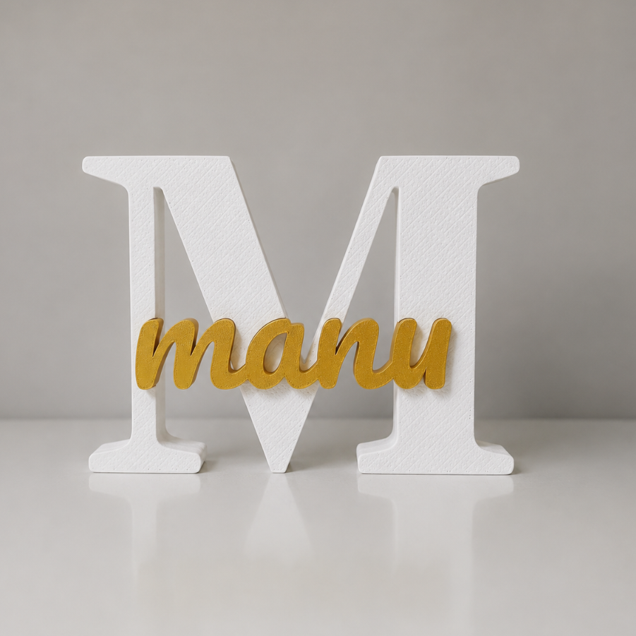 🔤 Letra Decorativa Personalizada com Nome - Impressão 3D Dual-Tone