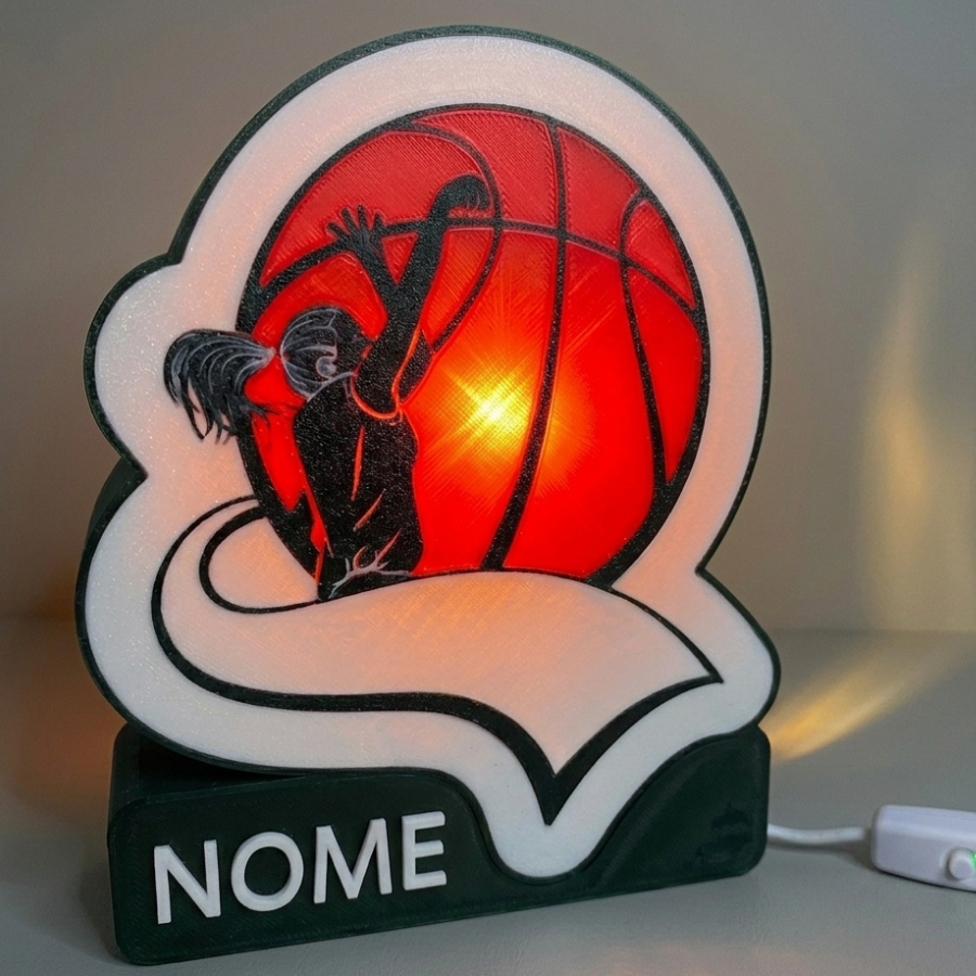 🏀 Luminária Basketball Feminino - Design Exclusivo Personalizável!