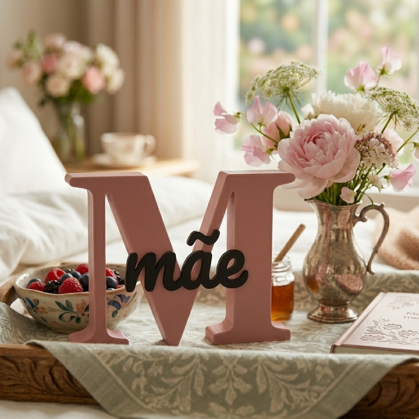 💝 Letra M "Mãe" – O Presente que se Torna uma Recordação Eterna!