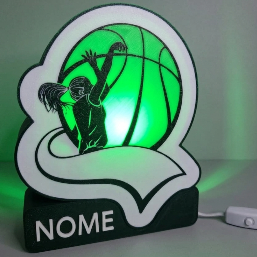 🏀 Luminária Basketball Feminino - Design Exclusivo Personalizável!