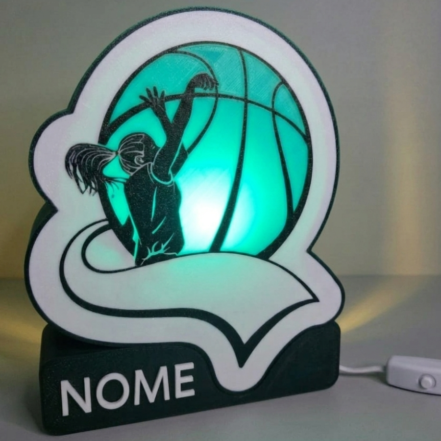 🏀 Luminária Basketball Feminino - Design Exclusivo Personalizável!