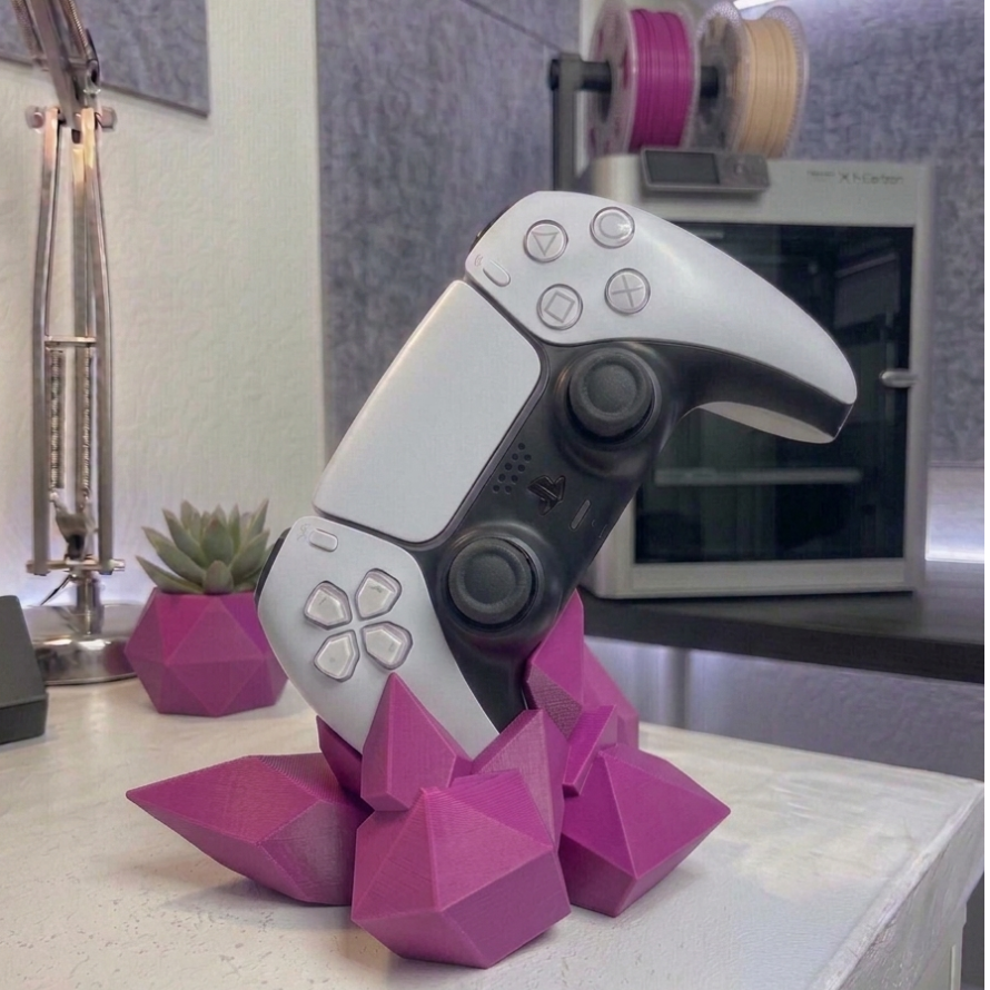 Suporte de Comando PS5 "Crystal Rock" – Edição Geométrica Premium