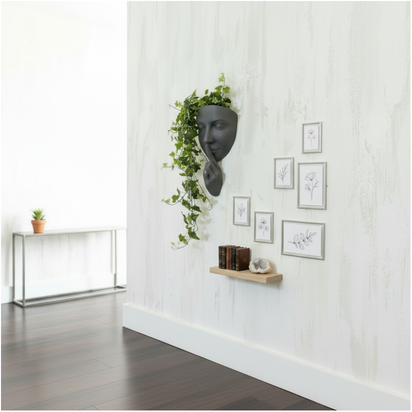 Vaso de Parede "Face do Silêncio" – Escultura Viva!