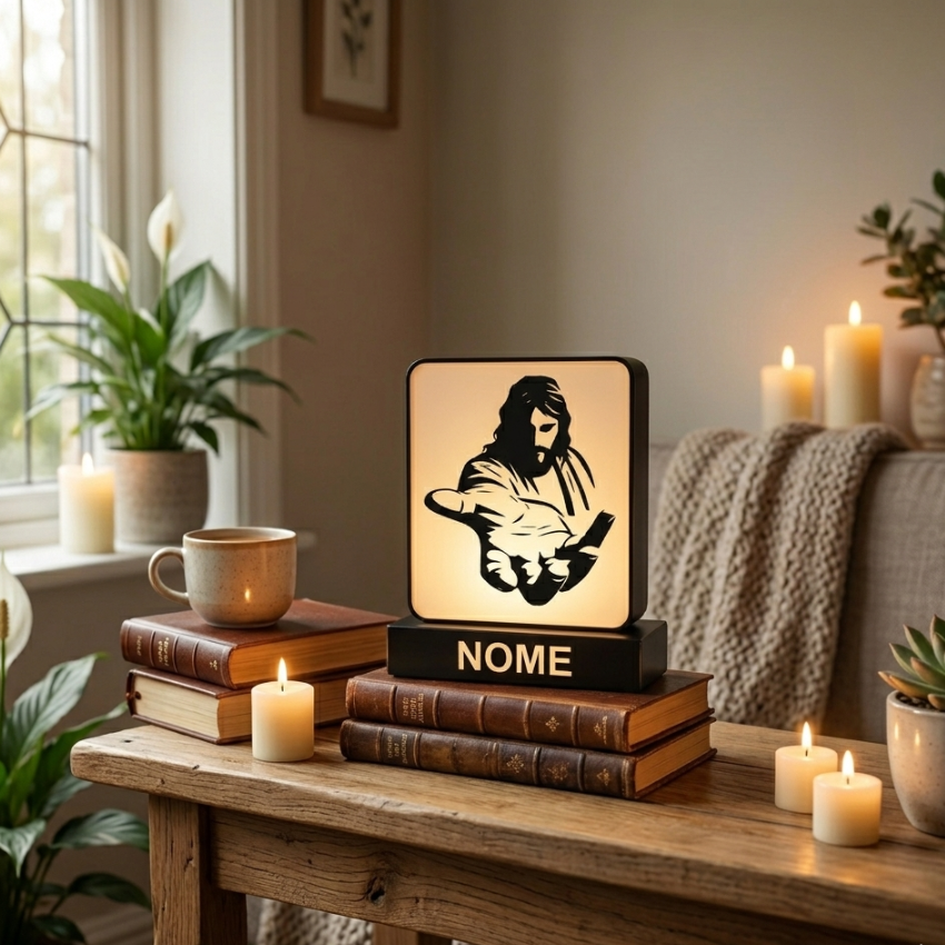 ✨ Luminária "Presença Divina" – Design Exclusivo Personalizável