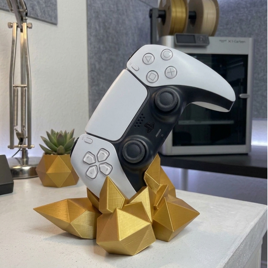 Suporte de Comando PS5 "Crystal Rock" – Edição Geométrica Premium