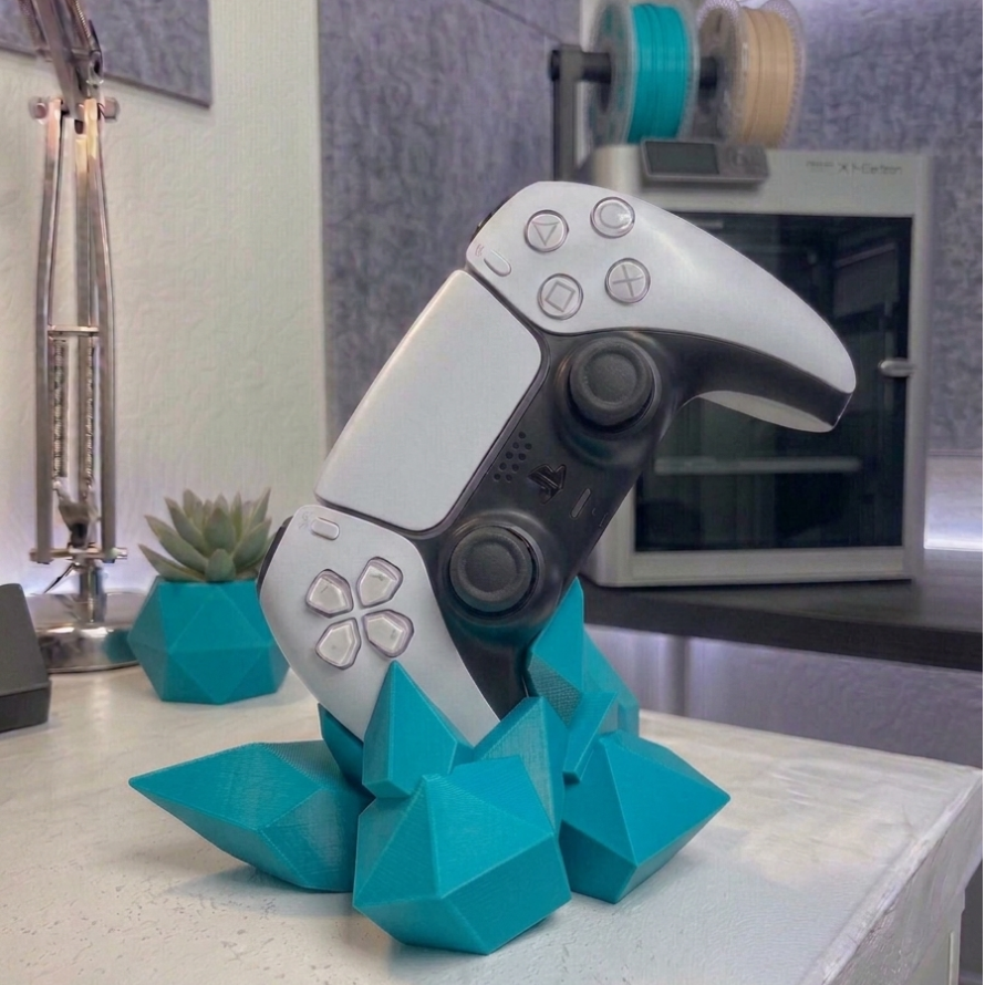 Suporte de Comando PS5 "Crystal Rock" – Edição Geométrica Premium
