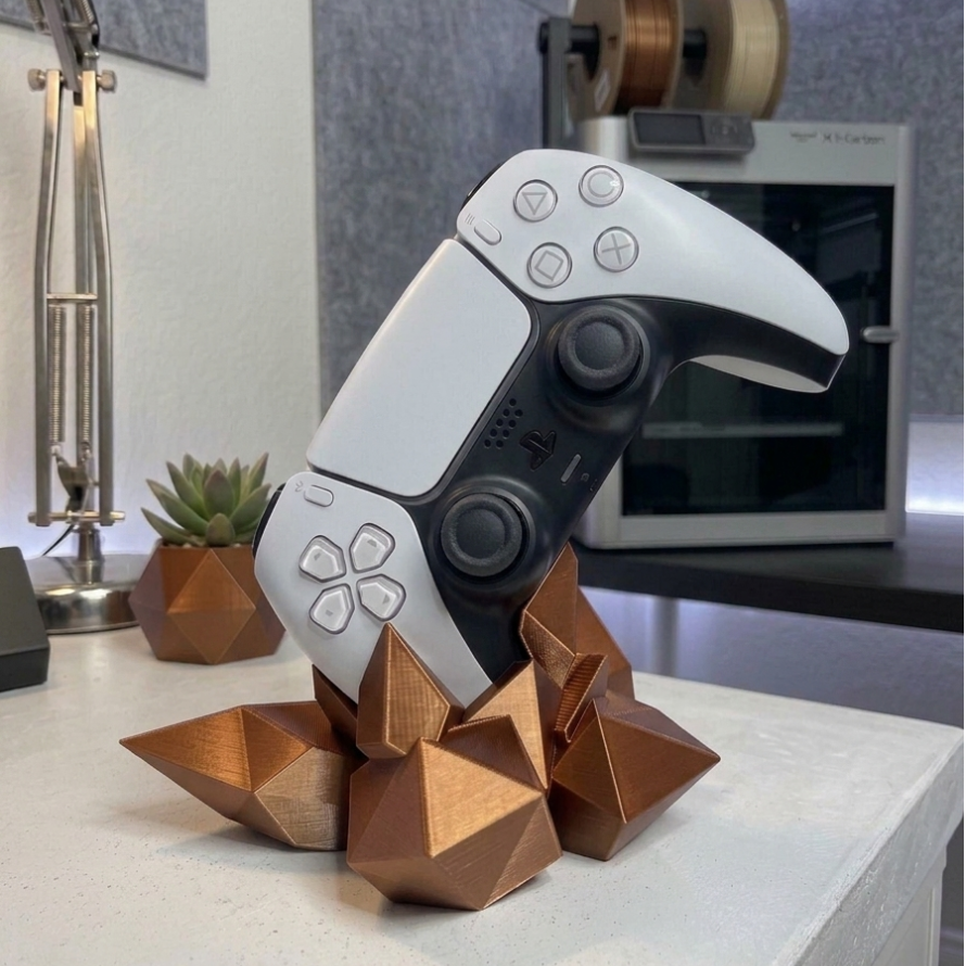 Suporte de Comando PS5 "Crystal Rock" – Edição Geométrica Premium