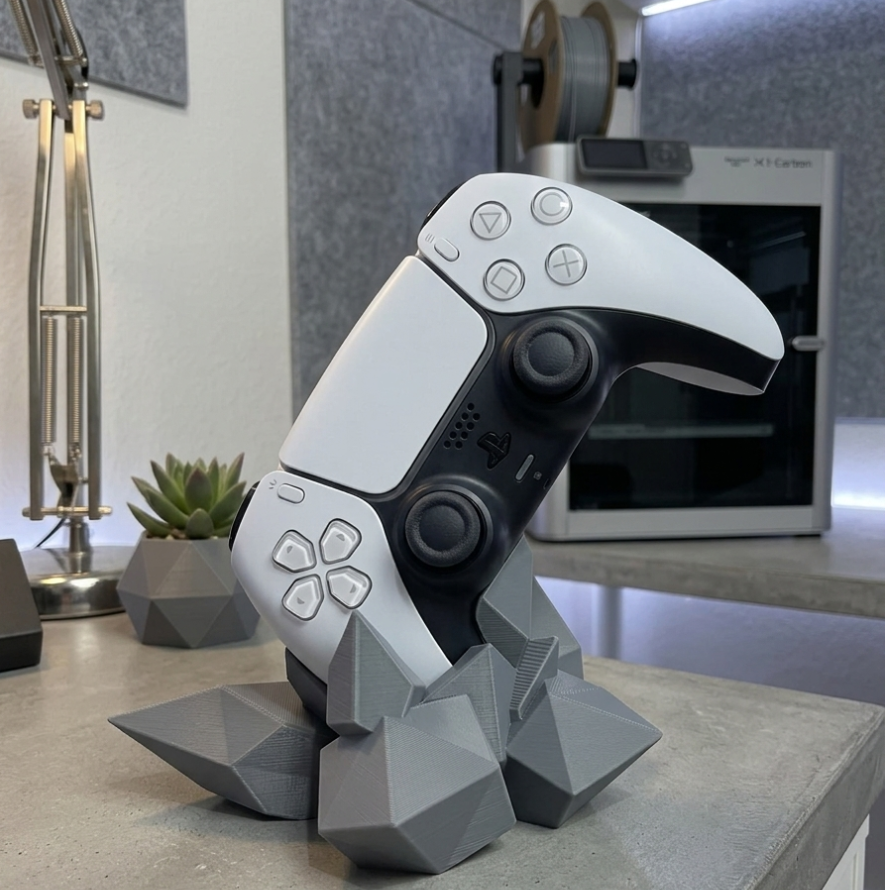 Suporte de Comando PS5 "Crystal Rock" – Edição Geométrica Premium
