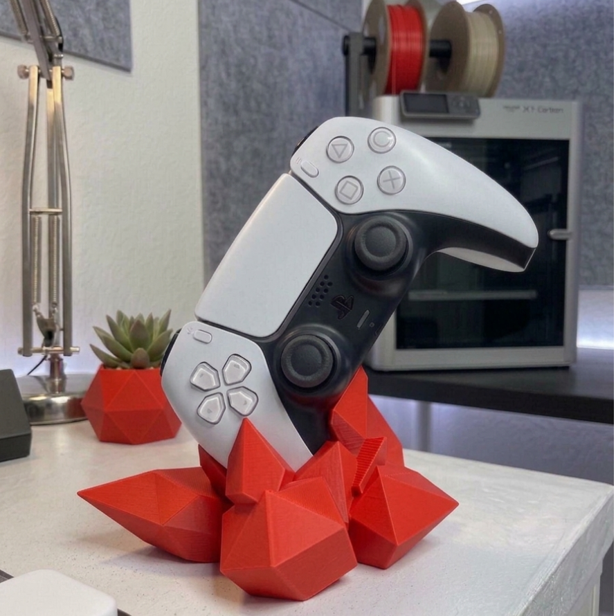 Suporte de Comando PS5 "Crystal Rock" – Edição Geométrica Premium