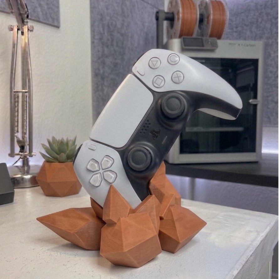 Suporte de Comando PS5 "Crystal Rock" – Edição Geométrica Premium