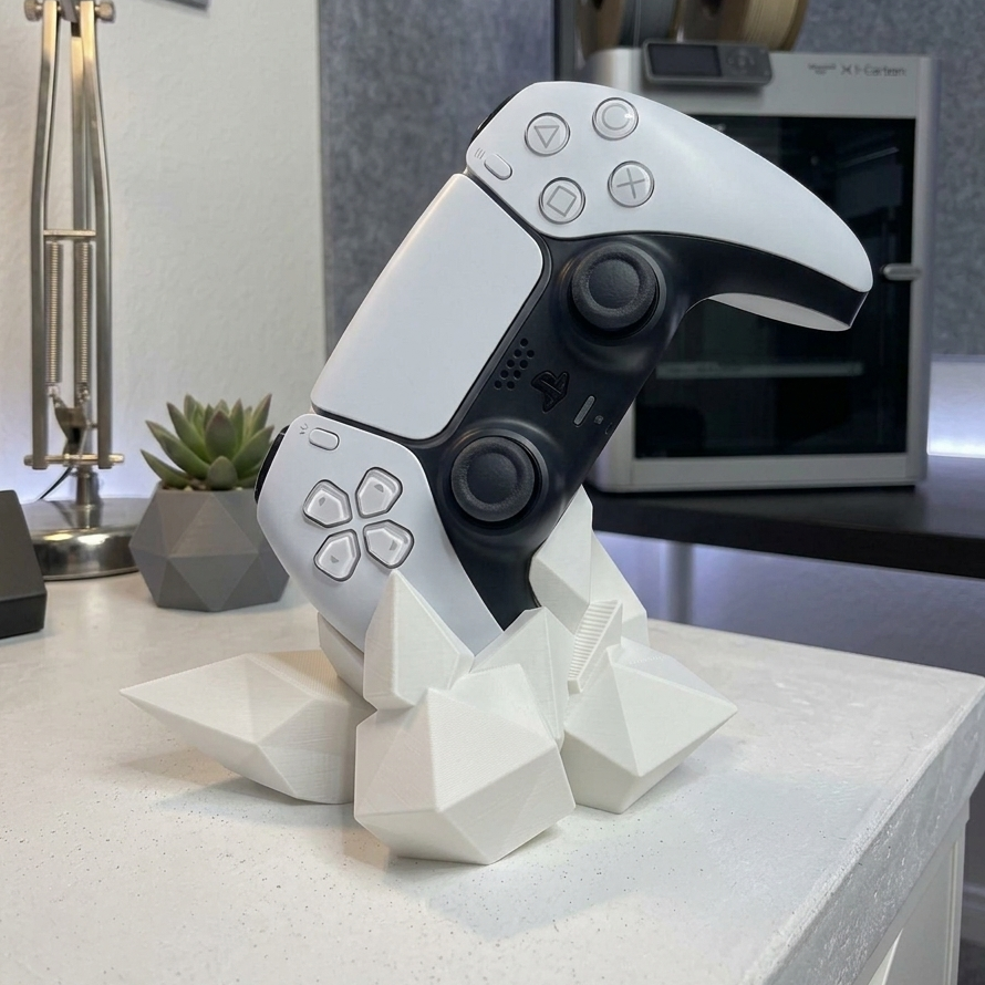 Suporte de Comando PS5 "Crystal Rock" – Edição Geométrica Premium