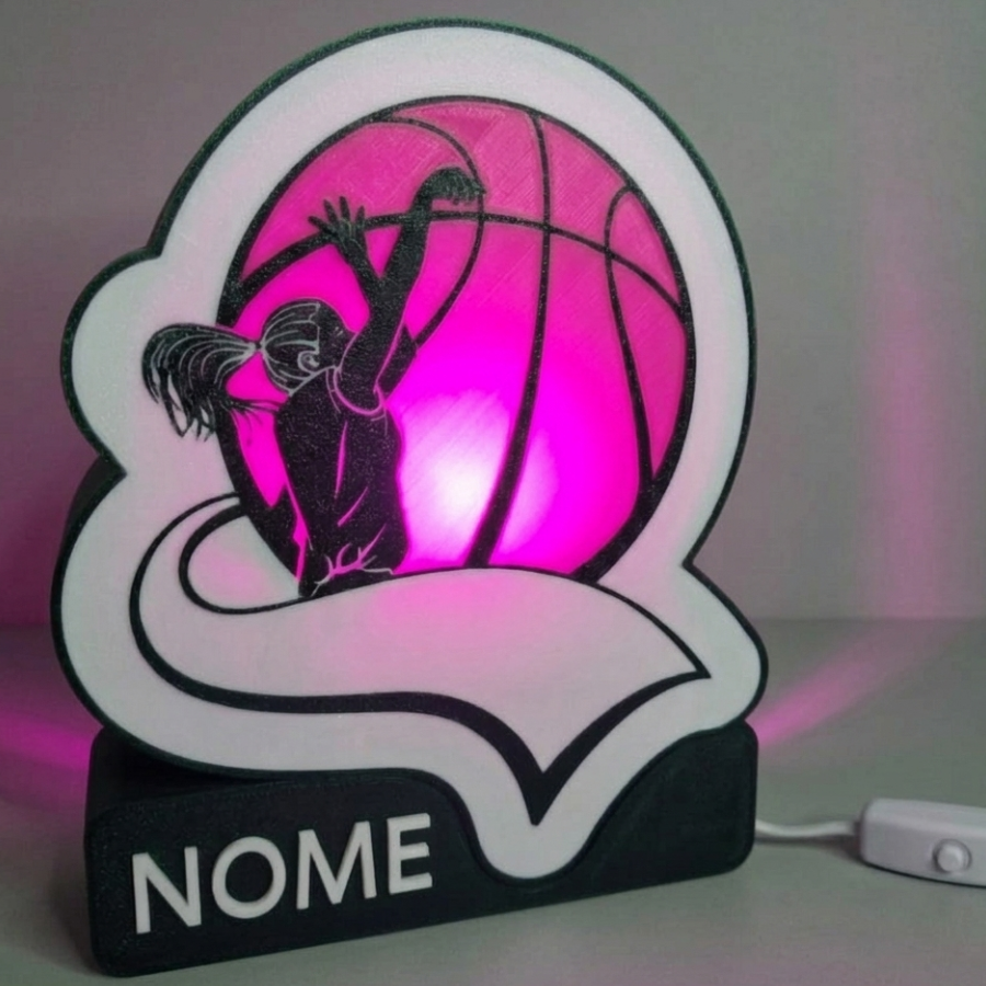 🏀 Luminária Basketball Feminino - Design Exclusivo Personalizável!