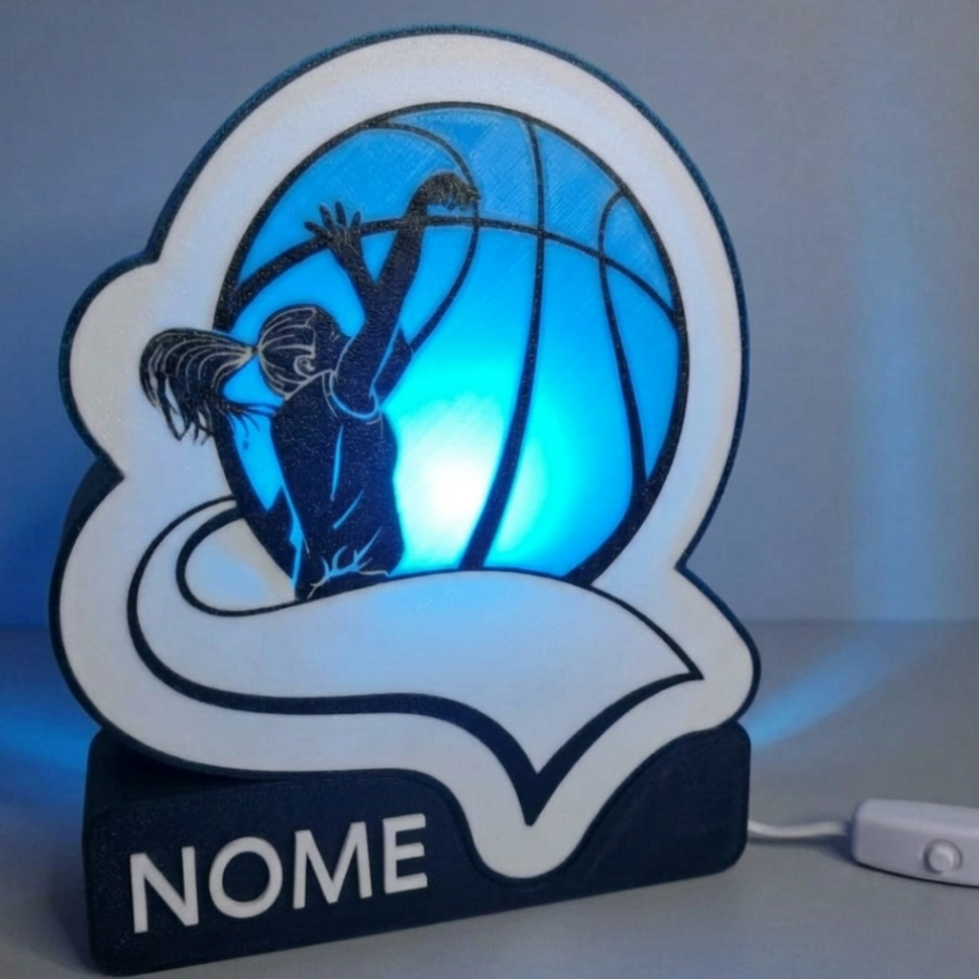 🏀 Luminária Basketball Feminino - Design Exclusivo Personalizável!
