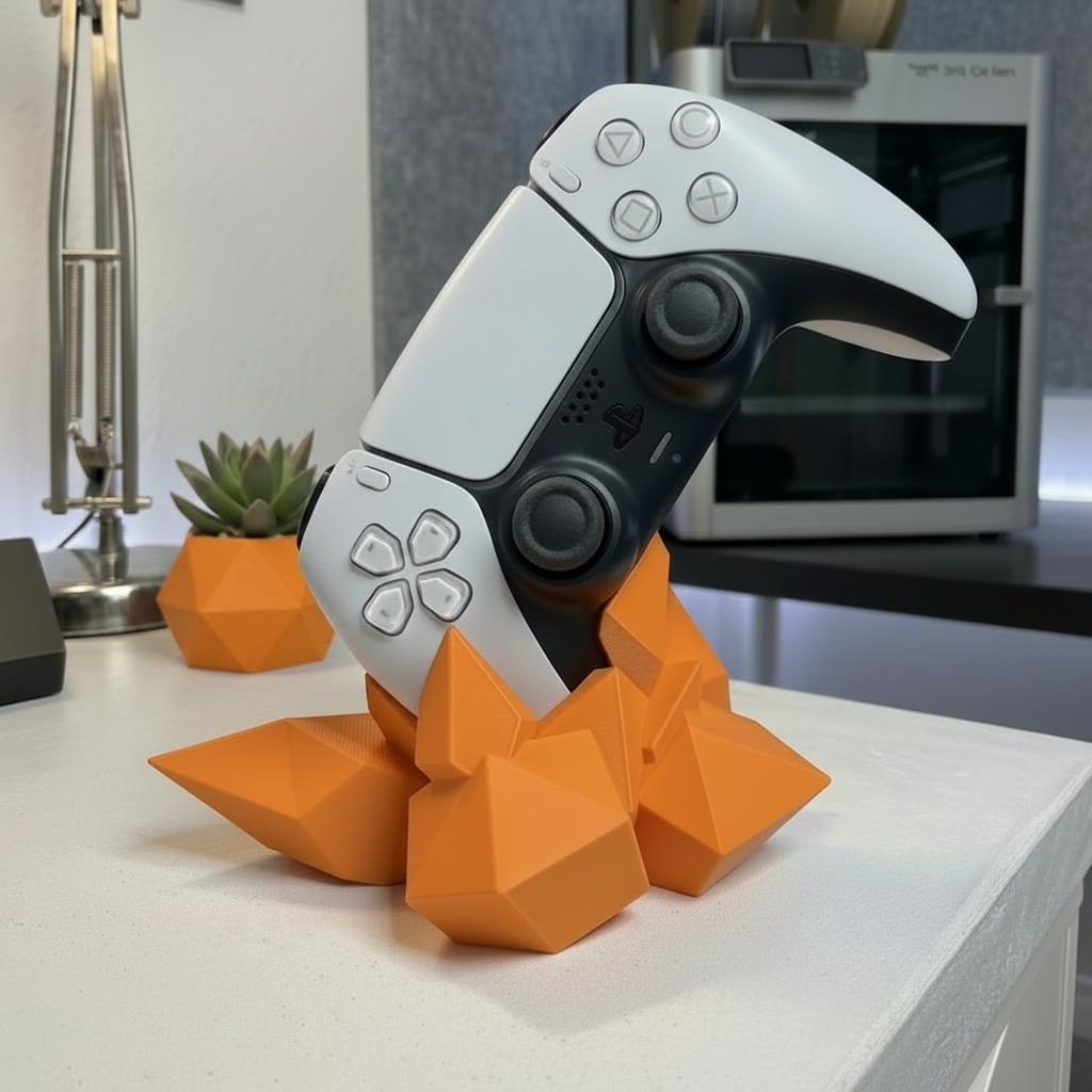 Suporte de Comando PS5 "Crystal Rock" – Edição Geométrica Premium