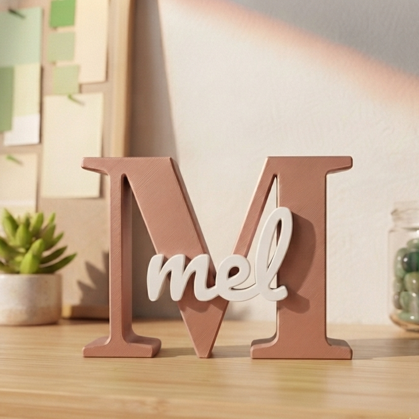 🔤 Letra Decorativa Personalizada com Nome - Impressão 3D Dual-Tone