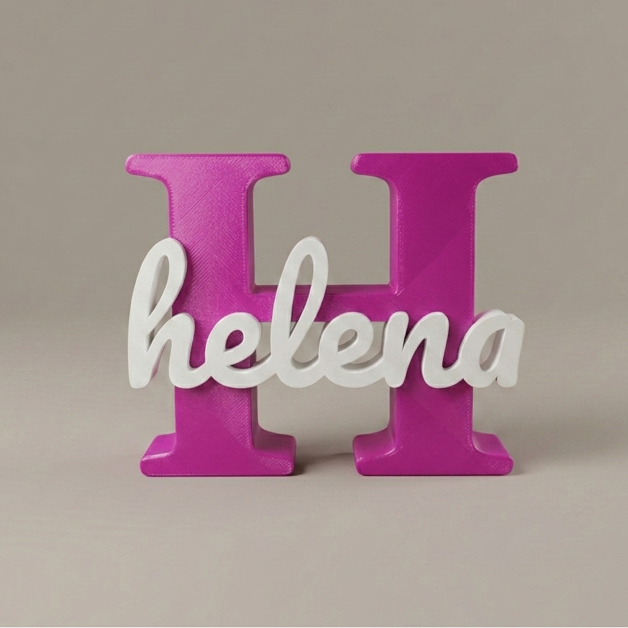 🔤 Letra Decorativa Personalizada com Nome - Impressão 3D Dual-Tone