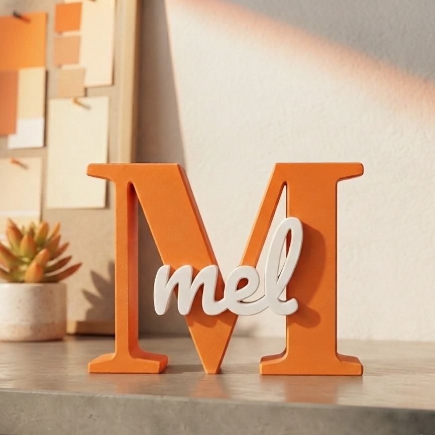 🔤 Letra Decorativa Personalizada com Nome - Impressão 3D Dual-Tone