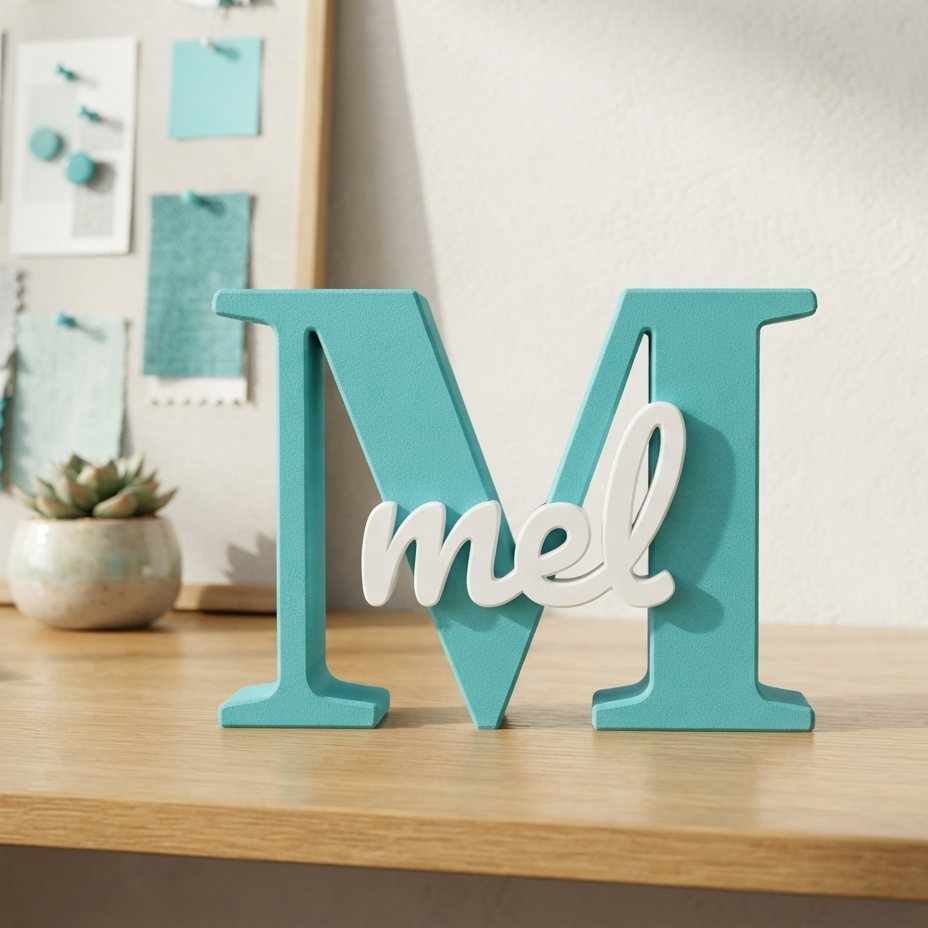 🔤 Letra Decorativa Personalizada com Nome - Impressão 3D Dual-Tone
