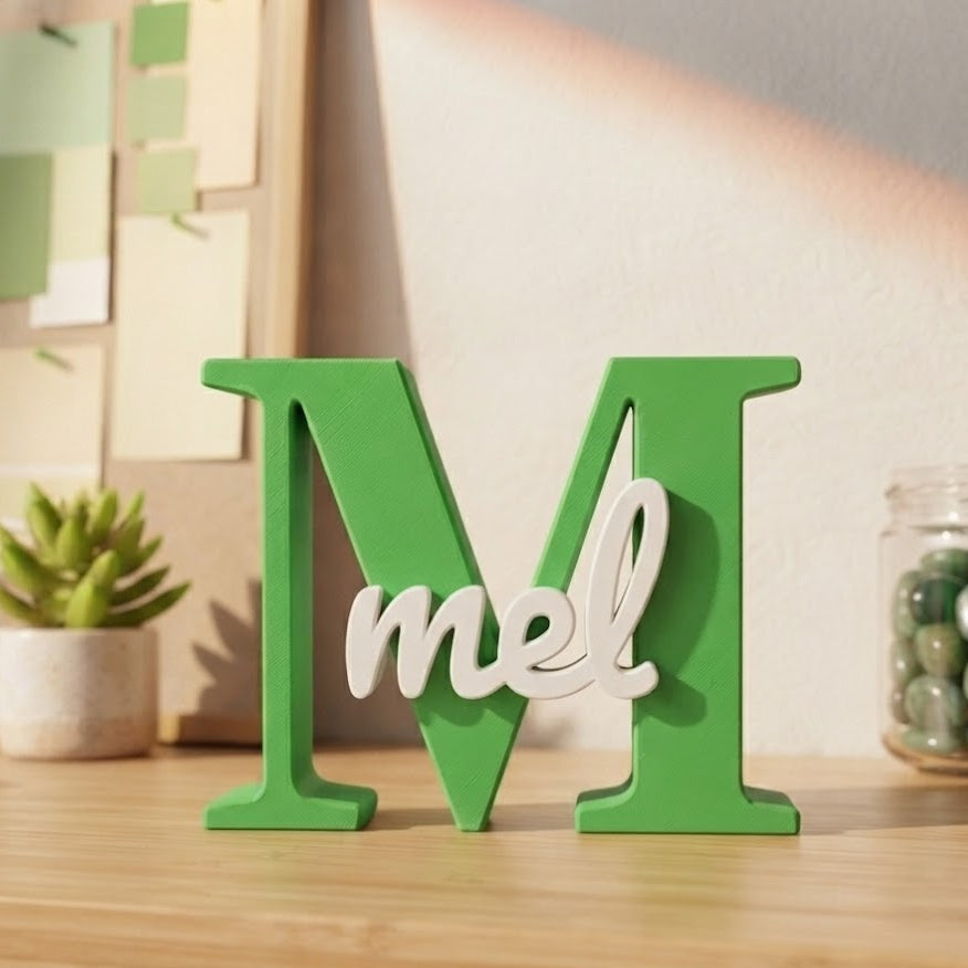 🔤 Letra Decorativa Personalizada com Nome - Impressão 3D Dual-Tone