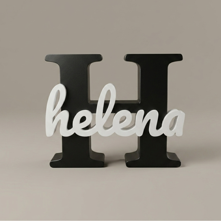 🔤 Letra Decorativa Personalizada com Nome - Impressão 3D Dual-Tone