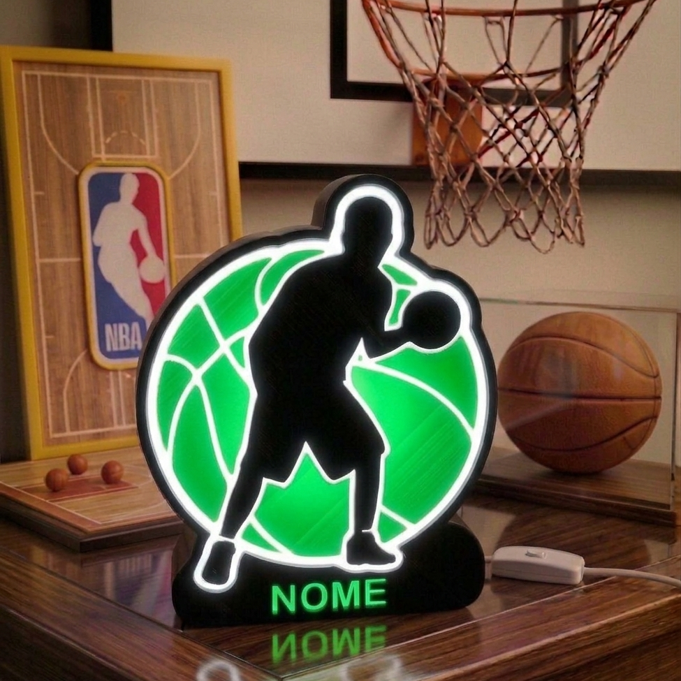🏀 Luminária Basketball Masculino - Design Exclusivo Personalizável!