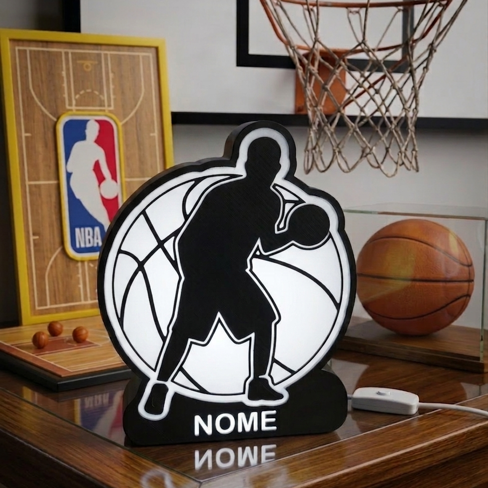 🏀 Luminária Basketball Masculino - Design Exclusivo Personalizável!
