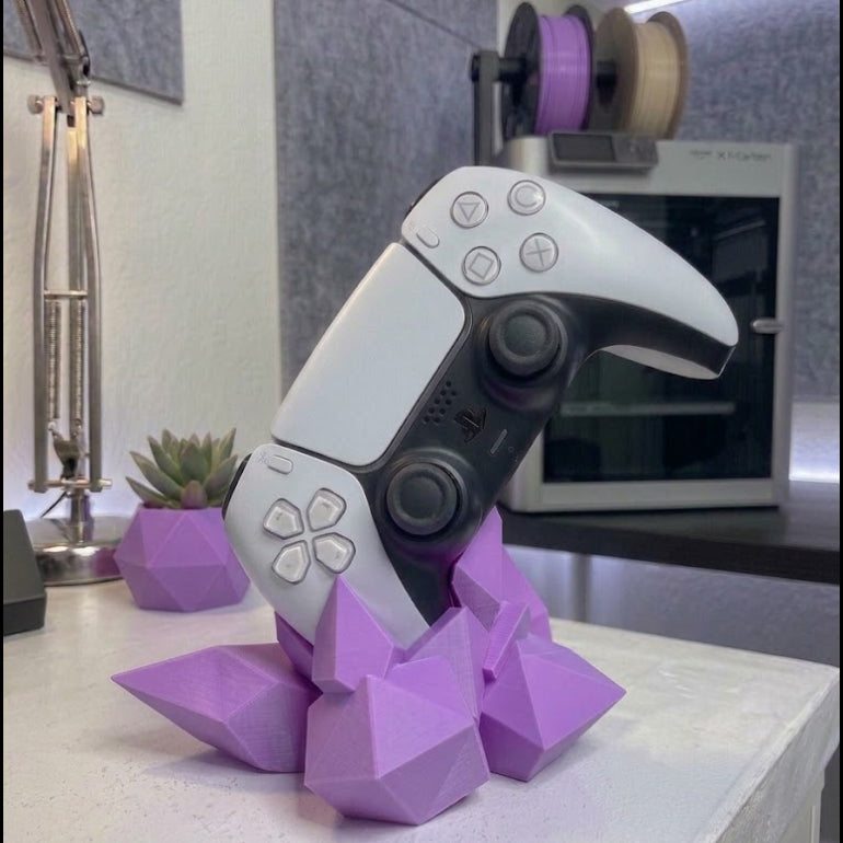 Suporte de Comando PS5 "Crystal Rock" – Edição Geométrica Premium