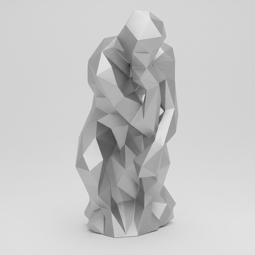 Estátua "O Pensador" Estilo Low Poly - Decoração Moderna