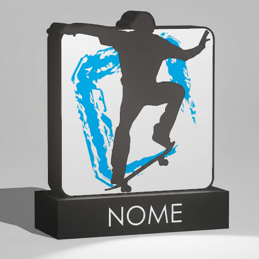 Luminária Skate Azul