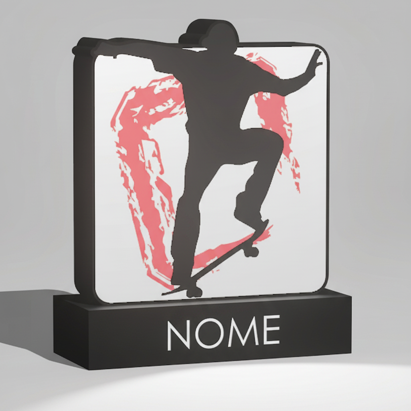 Luminária Skate Rosa