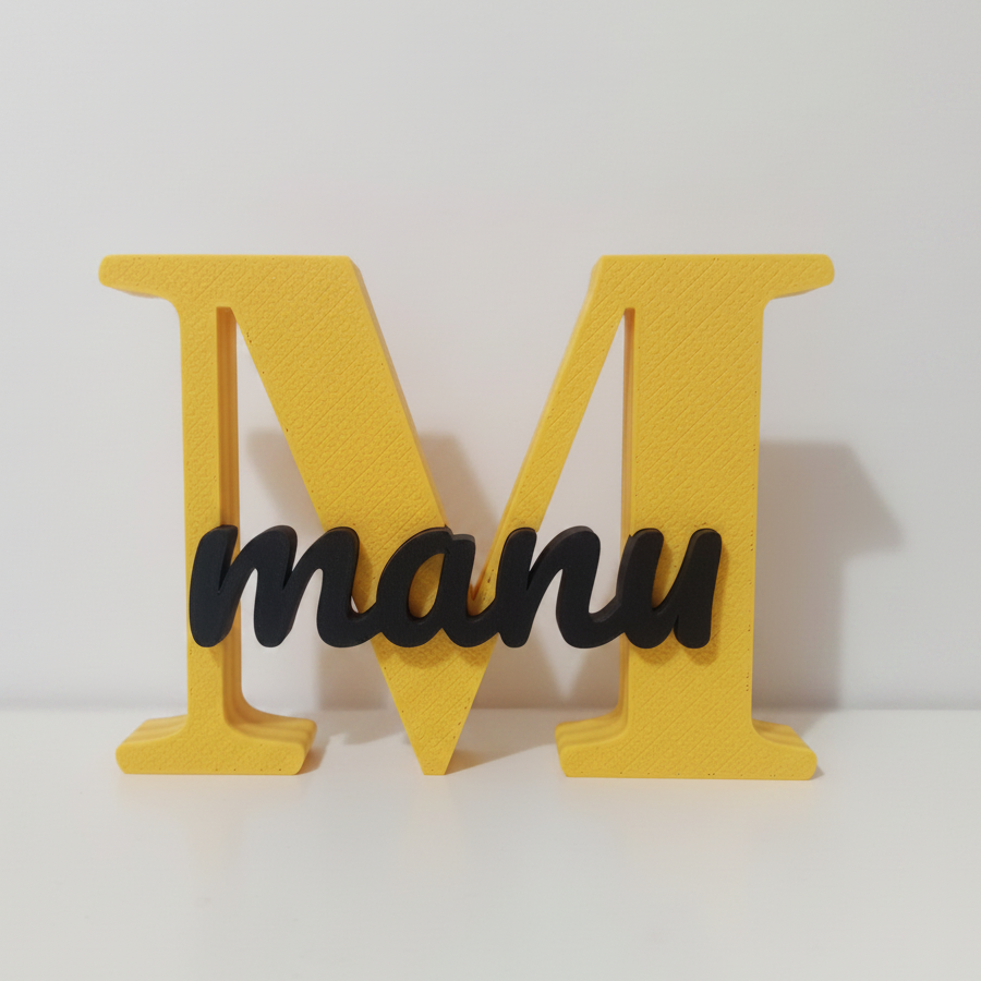 🔤 Letra Decorativa Personalizada com Nome - Impressão 3D Dual-Tone