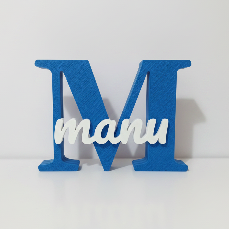 🔤 Letra Decorativa Personalizada com Nome - Impressão 3D Dual-Tone