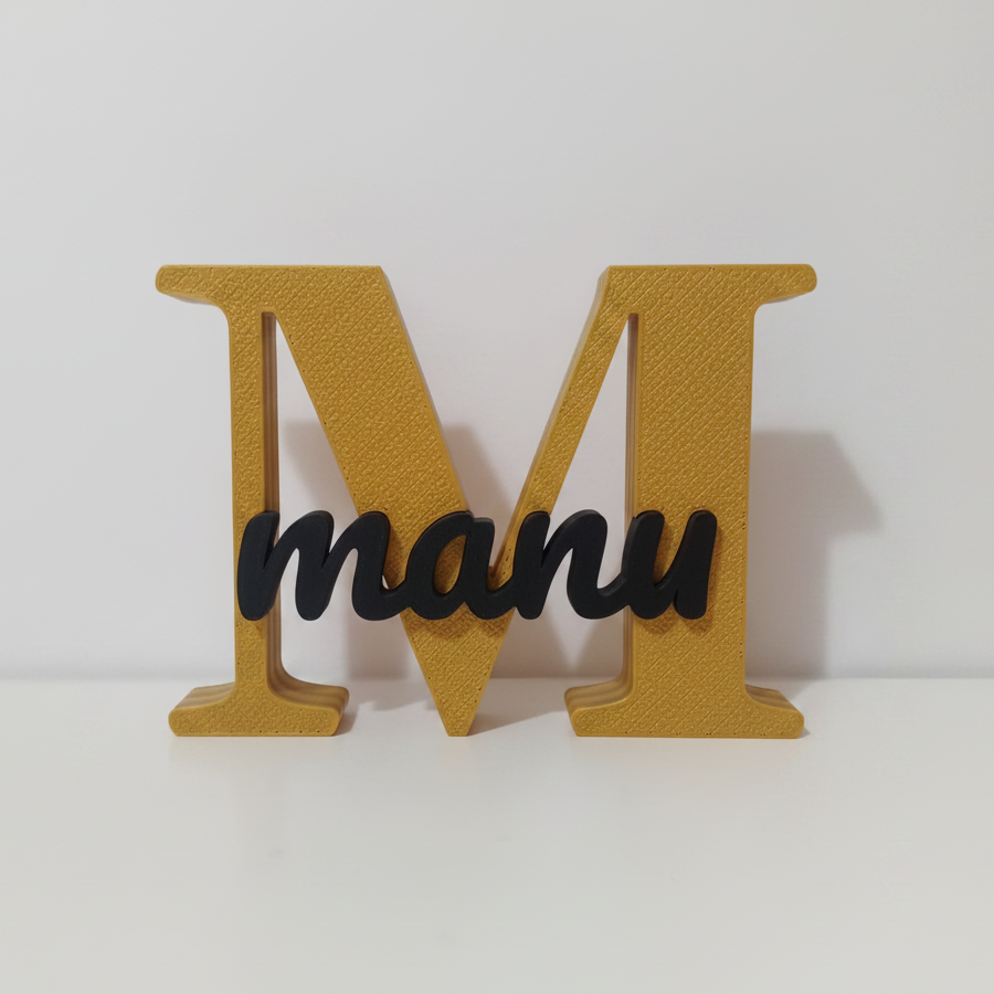 🔤 Letra Decorativa Personalizada com Nome - Impressão 3D Dual-Tone