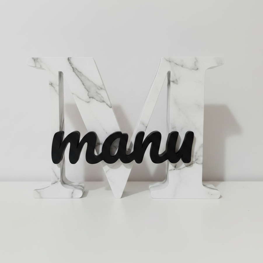 🔤 Letra Decorativa Personalizada com Nome - Impressão 3D Dual-Tone
