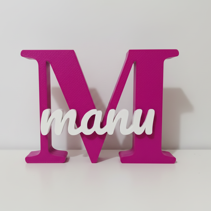 🔤 Letra Decorativa Personalizada com Nome - Impressão 3D Dual-Tone
