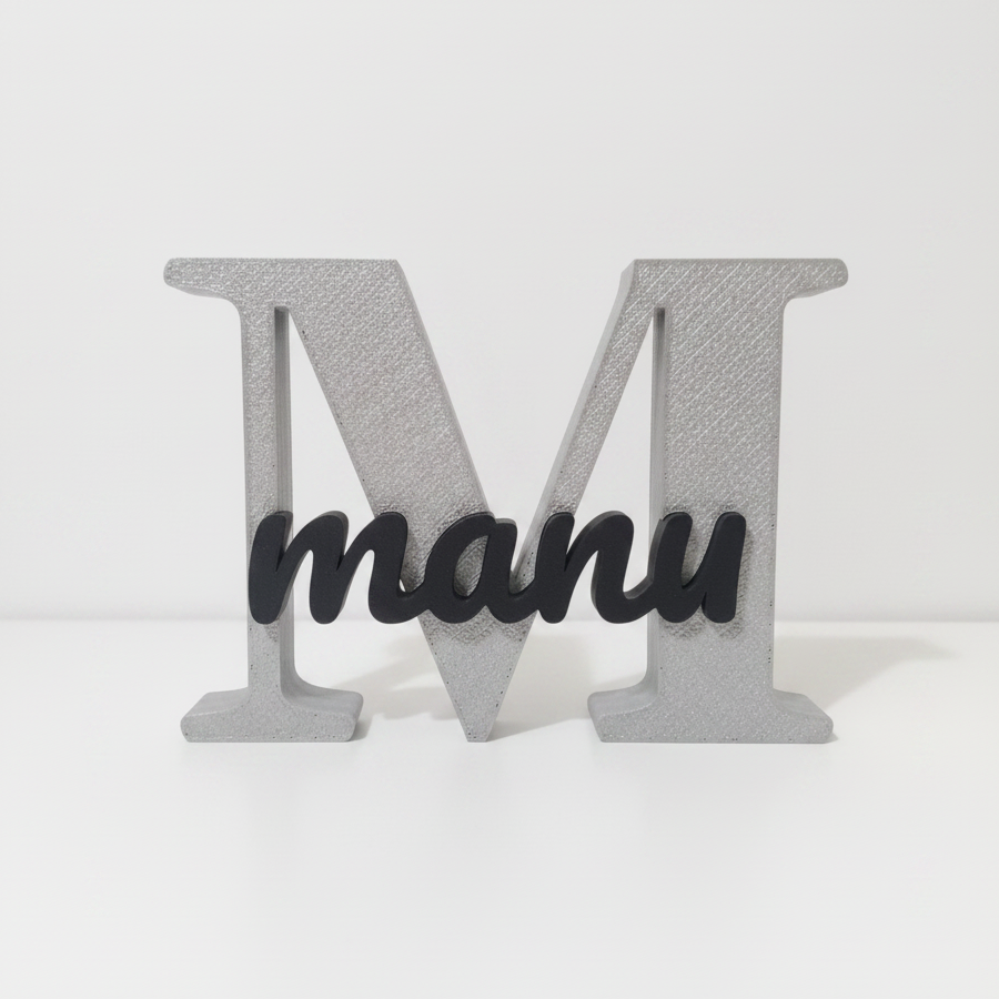 🔤 Letra Decorativa Personalizada com Nome - Impressão 3D Dual-Tone