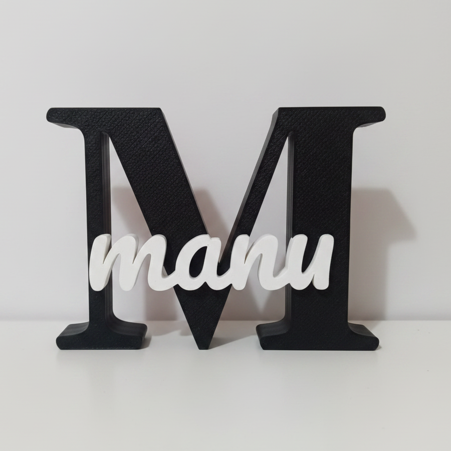 🔤 Letra Decorativa Personalizada com Nome - Impressão 3D Dual-Tone