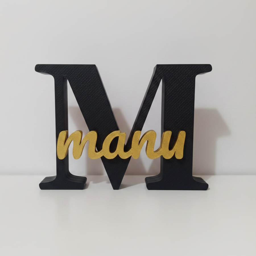 🔤 Letra Decorativa Personalizada com Nome - Impressão 3D Dual-Tone